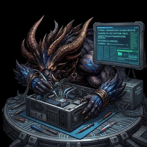 Behemoth en train de démonter un PC pour traquer la panne
